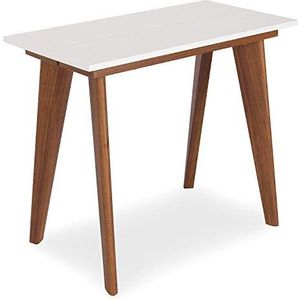 Menzzo Flavie tafel uittrekbaar, metaal, hout/wit, eenheidsmaat