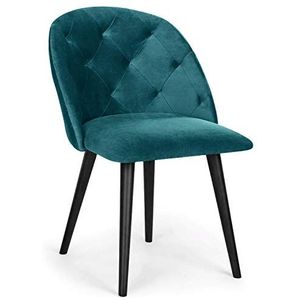 Menzzo Honor gestoffeerde stoelen, fluweel, groen, L 57 x P57 x H 81 cm