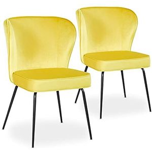 Menzzo ELSA stoelgroepen, velours, geel, L50 x P52 x H79