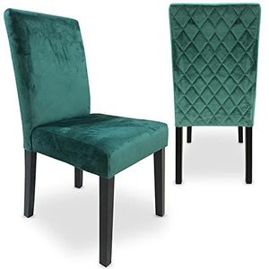 Menzzo Shaliman gestoffeerde stoel, velours, groen, eenheidsmaat