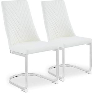 Menzzo Mistigri stoel, kunstleer & P.U, wit, L 46 x D 57 x H 95 cm