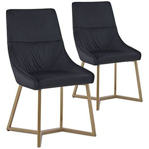 Menzzo stoel, velours, zwart, L 47 x D 60 x H 88 cm