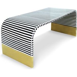 Menzzo Rayana tafel, zwart/wit, L 120 x D 51 x H 51 cm