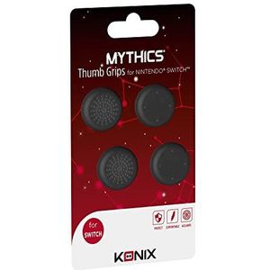 Konix Mythics Duimsteunen voor Joy-Con-Joysticks Nintendo Switch, Switch Lite en Switch OLED-controller, 4 stuks, zwart