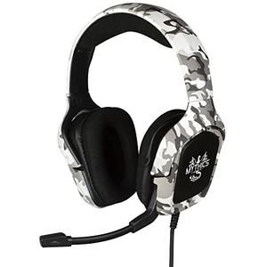 Konix Mythics Ares Camo Universele gaming-headset, bekabeld, 40 mm luidspreker, microfoon, camouflage-design, zwart, wit en grijs