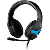 Konix Mythics Nemesis Gaming Headset, bekabeld, voor PS4 en PS5-consoles, 40 mm luidspreker, microfoon, 1,5 m kabel, zwart en blauw