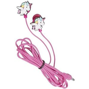 Konix Unik in-ear hoofdtelefoon, bekabeld, universeel, geïntegreerde microfoon, 1,2 m kabel, jackaansluiting, Kawaii eenhoorn