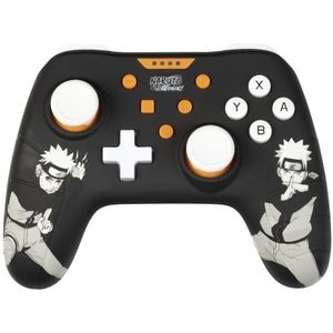 Konix Naruto Shippuden Wired Controller voor Nintendo Switch en pc-console, trilfunctie, 3 m kabel, Naruto-patroon, zwart