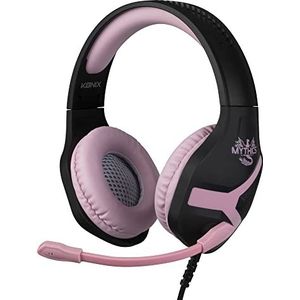 Konix Mythics Nemesis universele gaming-hoofdtelefoon, bekabeld, 40 mm luidspreker, microfoon, 1,5 m jackkabel, zwart en roze