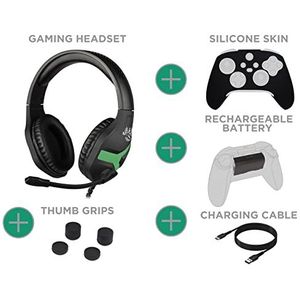 Konix Mythics Gamer Pack Xbox - accessoirepakket Xbox Series X - gaming headset met flexibele microfoon - oplaadbare batterij - oplaadkabel 3 m USB Micro USB - silicone ondersteuning