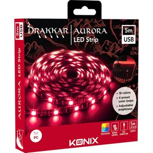 Drakkar - Aurora Led Strip - 5M - afstandsbediening - USB - 16 kleuren - instelbaar