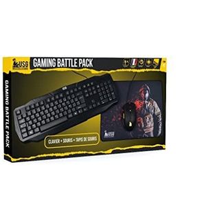 USG - Gaming Battle accessoireset voor pc - AZERTY-toetsenbord met 105 toetsen - muis - muismat