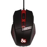 Konix Dungeons & Dragons Gaming-muis, bedraad, 6 toetsen, 1,8 m kabel, USB-aansluiting, zwart en rood