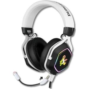 Konix Dungeons & Dragons Universal Gaming Headset, bekabeld, Rainbow 7.1, 50 mm luidspreker, microfoon, kabel 2 m, wit en zwart