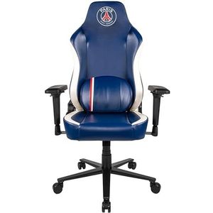 Konix PSG Premium gamingbureaustoel, 150° zithoek, PU-leer, lenden- en nekkussen, verstelbaar, hoofdsteun, blauw