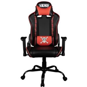 Konix Eendelige gaming-bureaustoel, 150° zithoek, glad PU-leer, zwart en rood