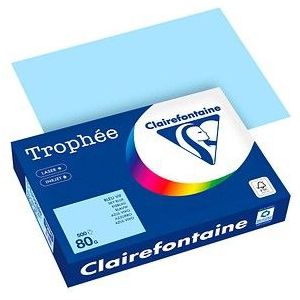Clairfontaine Farbiges Kopierpapier ""Trophee"" 80 g/m², DIN A4, eisblau