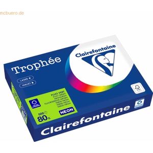 Clairefontaine - Gekleurd Papier - Fluogroen - 80 g/m² - A4 - 500 Vellen