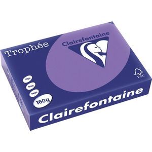 Clairefontaine - Trophée - Gekleurd Papier - Violet - 160 g/m², A4, Pak 250 Vel