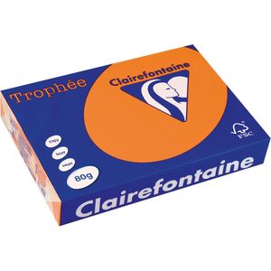 Clairefontaine - Gekleurd Papier - Oranje - 80 g/m² - 500 Vellen
