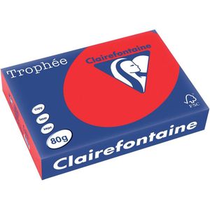 Clairefontaine - Trophée - Gekleurd Papier - Rood - 80 g/m² - 500 Vellen