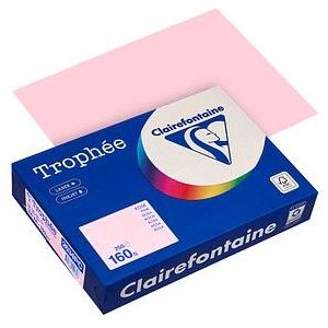 Clairefontaine Trophée Pastel, gekleurd papier, A4, 160 g, 250 vel, roze