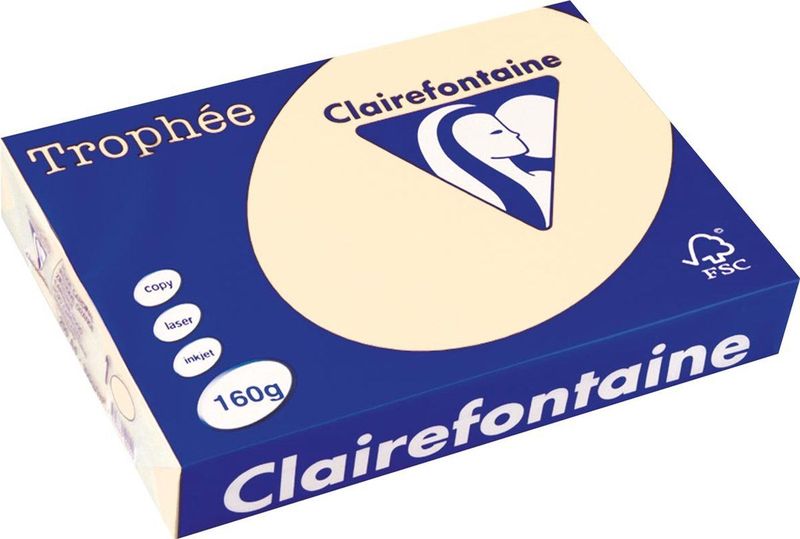 Clairefontaine - Trophée - Gekleurd Papier - A4 - 160 g/m² - Crème