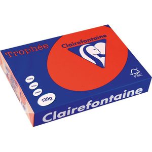 Clairefontaine Trophée Intens, gekleurd papier, A4, 120 g, 250 vel, koraalrood