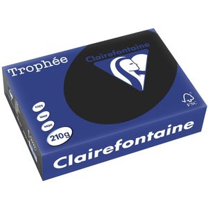Clairefontaine - A4 - Gekleurd Papier - Zwart - 210 Grams - 250 Vel