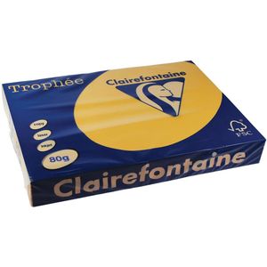 Clairefontaine - Gekleurd Papier - Goudgeel - 80 g/m² - 500 Vellen