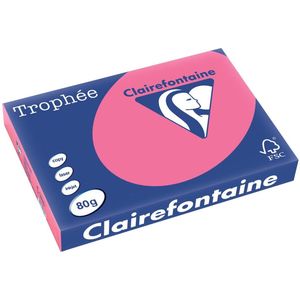 Clairefontaine - Gekleurd Papier - Fuchsia - 80g - Verpakt per 500 vellen