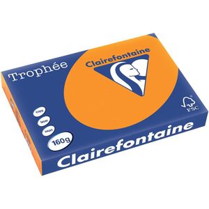Clairefontaine - Gekleurd Papier - Fel Oranje - 160 g/m² - 250 Vellen
