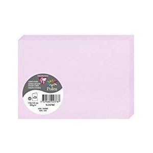 Clairefontaine 2378C – verpakking met 25 dubbele kaarten – formaat C6 11 x 15,5 cm – 210 g/m² – kleur: lila – uitnodigingskaarten voor evenementen en correspondentie – Pollen-serie – premium papier