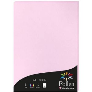 10 x Clairefontaine Papier Pollen A4 120g 50 Blatt bonbonrosa