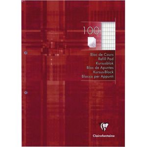 Clairefontaine - Cursusblok A4 - Ruit 4 x 8mm - 90g - 100 Blz