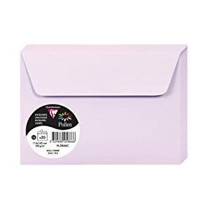 Clairefontaine 5866C Pollen Enveloppen, 20 stuks, formaat C6, 114 x 162 mm, 120 g, ideaal voor uitnodigingen en correspondentie, lila, 1 verpakking