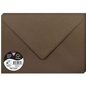 Clairefontaine 5872C – verpakking met 20 enveloppen, formaat C5, 16,2 x 22,9 cm – 120 g/m², kleur: taupebruin, uitnodiging en briefwisseling – pollen-serie – premium papier glad