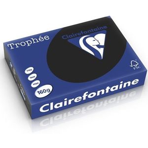 Clairefontaine - Gekleurd Papier - Zwart - 160 g/m² - A4 - 250 Vellen
