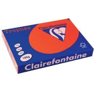 Clairefontaine Trophée Intens, gekleurd papier, A3, 160 g, 250 vel, koraalrood