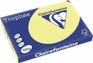 Clairefontaine Trophée Pastel, gekleurd papier, A3, 120 g, 250 vel, citroengeel