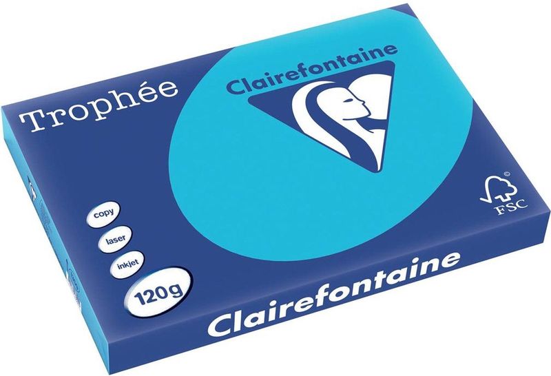Clairefontaine Trophée Intens, gekleurd papier, A3, 120 g, 250 vel, koningsblauw