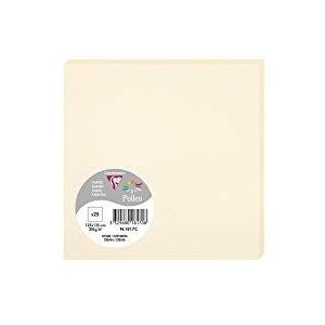 Clairefontaine 1817C – verpakking van 25 afzonderlijke kaarten – formaat vierkant 13,5 x 13,5 cm – 210 g/m² – kleur ivoor – uitnodigingskaarten voor evenementen & match – serie pollen – premium papier glad