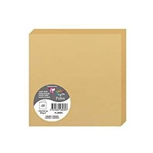 Clairefontaine 2808C verpakking (met 25 dubbele kaarten pollen, gevouwen, 135 x 135 mm) 210g, karamel