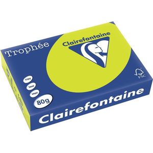 Clairefontaine Trophée Intens, gekleurd papier, A4, 80 g, 500 vel, fluo groen