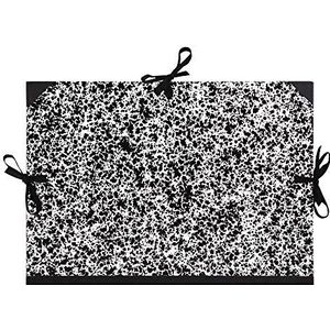 Clairefontaine 32020C tekenmap Annonay, met linten, zonder binnenkleppen, rug 30 mm, DIN A3+, binnenmaten: 29,7 x 42 cm, buitenafmetingen: 32 x 45 cm wit gemarmerd 1 stuk