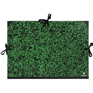 Clairefontaine 32200C tekenmap Annonay, met linten, zonder binnenkleppen, rug 30 mm, DIN A2+, binnenmaten: 42 x 59,4 cm, buitenafmetingen: 47 x 62 cm groen gemarmerd 1 stuk, bijgewerkt