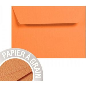 Clairefontaine 33476C, zak met 5 zelfklevende enveloppen, formaat C6 (11,4 x 16,2 cm), 120 g, kleur: terracotta, uitnodiging voor evenementen en correspondentie, pollen-serie, korrelpapier