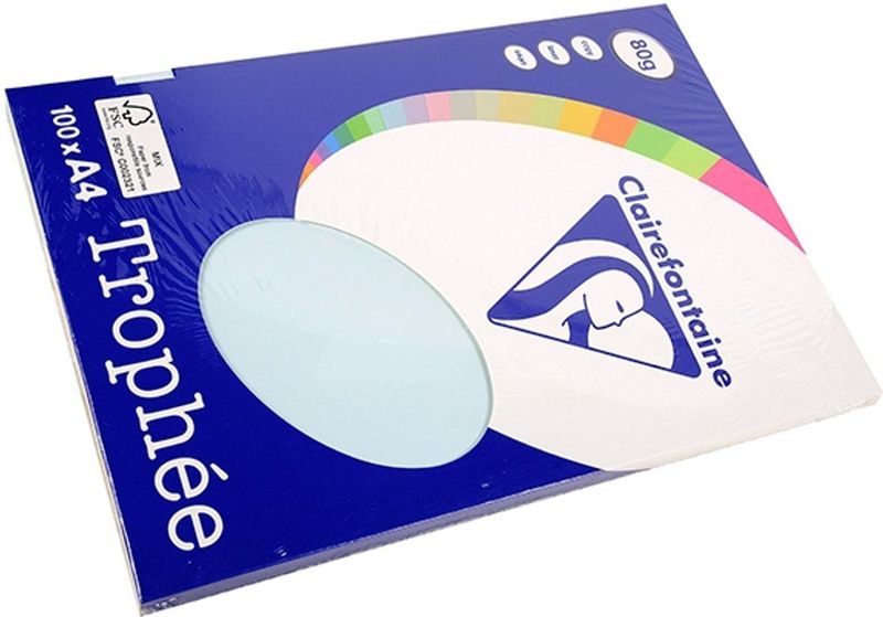 Clairefontaine Trophée - blauw - kopieerpapier- A4 80 gram - 100 vellen