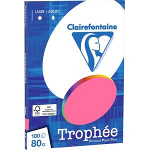 Clairefontaine Trophée - Fuchsia Roze - kopieerpapier- A4 80 gram - 100 vellen