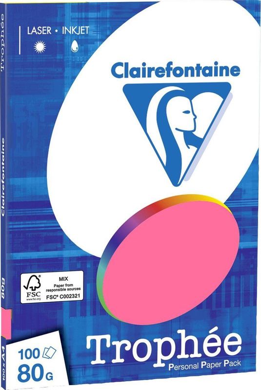 Clairefontaine Trophée - Fuchsia Roze - kopieerpapier- A4 80 gram - 100 vellen
